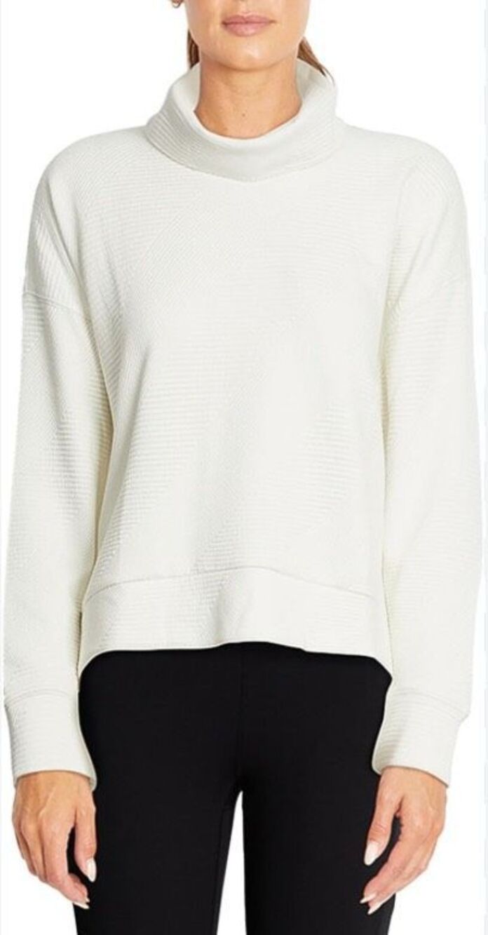 Balance Collection Marci cream ribbed turtleneck pullover - S
